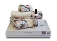 Подарочный набор полотенец La Maison с парфюмом - Della Ekru (Turkey), 3 штуки